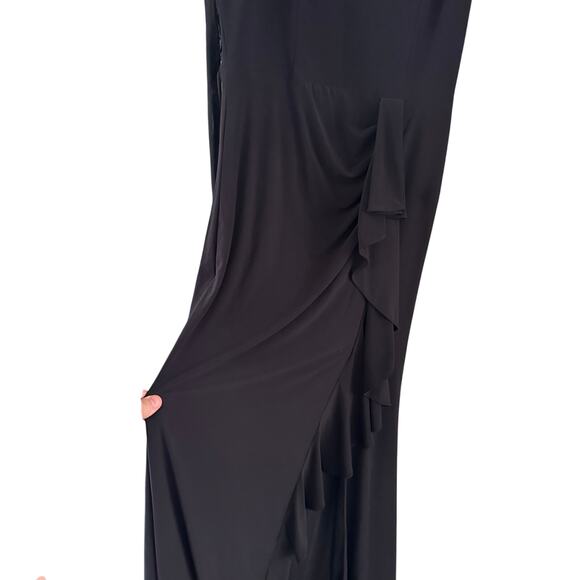 Betsy & Adam Illusion Mesh Long Sleeve Scuba Gown 14 $249 Gala Formal Event - Picture 8 of 11